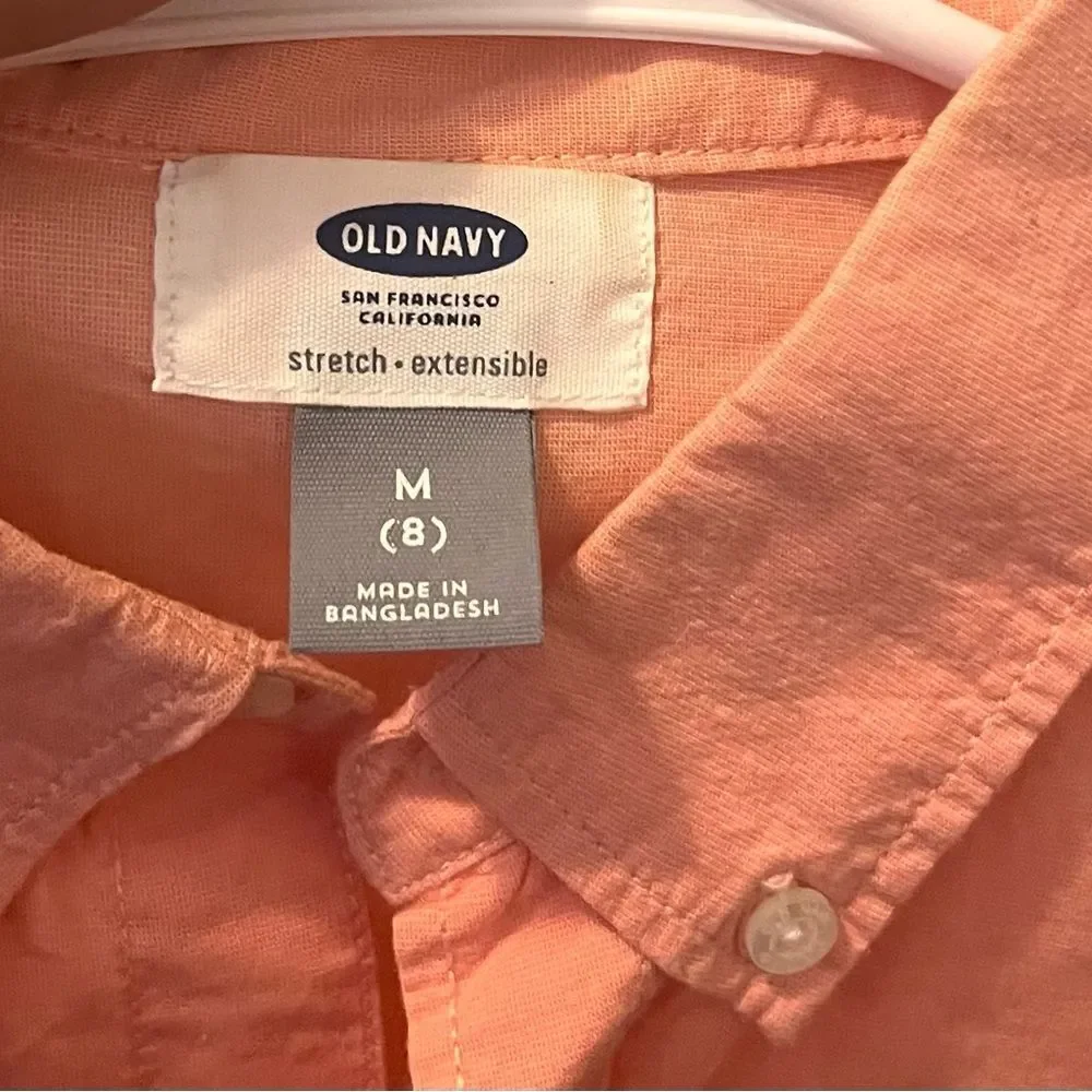 Old Navy Pink Button Down Shirt Lightweight Casual